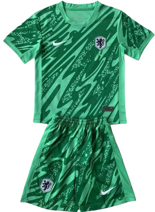 Kit infantil Goleiro I Seleção da Holanda 2024 Home